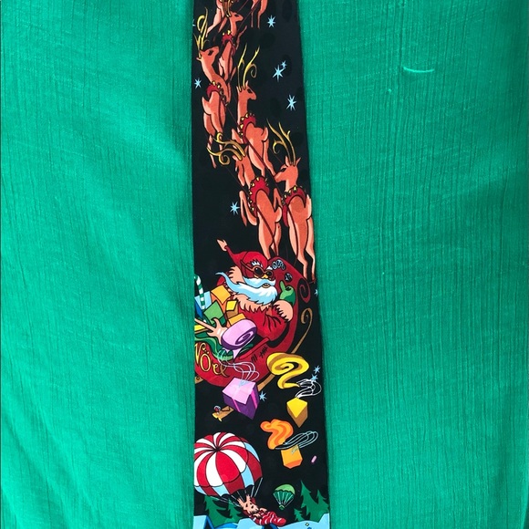 Mens Christmas silk tie by Addison one size - Picture 2 of 6